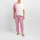 Marina Rinaldi Cotton Cable Knit Sweater Pink 