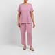 Marina Rinaldi Pure Linen Cigarette Trousers Pink 