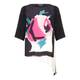 MARINA RINALDI asymmetric abstract rose print silk TUNIC