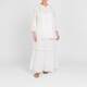 Marina Rinaldi Long Flounced Cotton Skirt Ivory