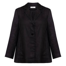 Noen Linen Jacket Black  - Plus Size Collection