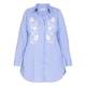 Noen Stripe Embroidered Shirt Blue 