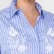 Noen Stripe Embroidered Shirt Blue 