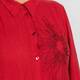 Noen Flax Linen Embroidered Shirt Red