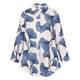 Noen Blue Gingko Print Linen Blend Shirt 