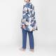 Noen Blue Gingko Print Linen Blend Shirt 