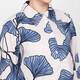 Noen Blue Gingko Print Linen Blend Shirt 