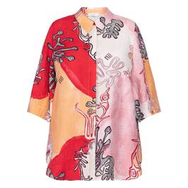 Noen Printed Shirt Coral - Plus Size Collection