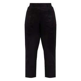 Noen Linen Pull On Trousers Black  - Plus Size Collection