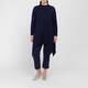 Noen Jersey Mockneck Asymmetric Tunic Navy