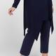 Noen Jersey Mockneck Asymmetric Tunic Navy