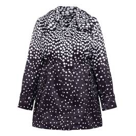 Oopera Water Repellant Dot Jacket Black - Plus Size Collection