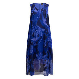 Persona by Marina Rinaldi Floral Print Dress Optional Sleeve Blue  - Plus Size Collection