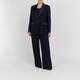 Persona By Marina Rinaldi Crepe Envers Satin Trousers Navy
