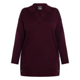 Persona by Marina Knitted Tunic Bordeaux  - Plus Size Collection