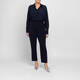 Persona by Marina Rinaldi Silk Blend Crepe de Chine Shirt Navy 