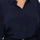 Persona by Marina Rinaldi Silk Blend Crepe de Chine Shirt Navy 