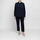 Persona by Marina Rinaldi Silk Blend Crepe de Chine Shirt Navy 
