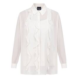 Persona by Marina Rinaldi Georgette Shirt With Flounce Vanilla - Plus Size Collection