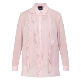 Persona by Marina Rinaldi Georgette Shirt With Flounce Light Pink  - Plus Size Collection