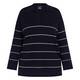 Persona by Marina Rinaldi Collared Striped Sweater Navy 