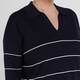 Persona by Marina Rinaldi Collared Striped Sweater Navy 