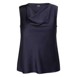 Persona by Marina Rinaldi Satin Top Navy Optional Sleeve - Plus Size Collection
