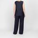 Persona by Marina Rinaldi Satin Top Navy Optional Sleeve