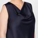 Persona by Marina Rinaldi Satin Top Navy Optional Sleeve
