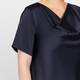 Persona by Marina Rinaldi Satin Top Navy Optional Sleeve
