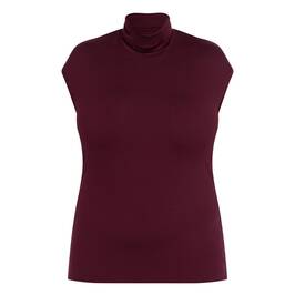 Persona by Marina Rinaldi Jersey Polo-Neck Top Burgundy - Plus Size Collection