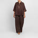 Persona by Marina Rinaldi Flax Linen Cargo Trousers Brown