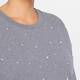 Persona Rhinestone Embellished Cotton Sweatshirt Grey 