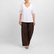 Persona by Marina Rinaldi Flax Linen Cargo Trousers Brown