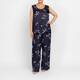 Persona by Marina Rinaldi Satin Leaf Print Vest Navy