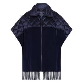 Persona by Marina Rinaldi Fringed Cape Navy  - Plus Size Collection