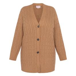 Persona by Marina Rinaldi Cableknit Cardigan Camel - Plus Size Collection