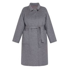 Persona Reversible Check Coat Grey - Plus Size Collection