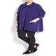 PERSONA ribbed knit blue PONCHO