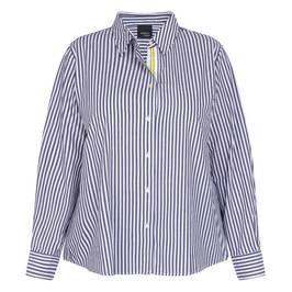 Persona by Marina Rinaldi Stripe Cotton Shirt Navy - Plus Size Collection