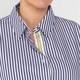 Persona by Marina Rinaldi Stripe Cotton Shirt Navy