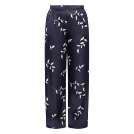 Persona by Marina Rinaldi Satin Print Trouser Navy  - Plus Size Collection