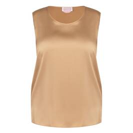 Persona by Marina Rinaldi Satin Vest with Optional Sleeves Camel - Plus Size Collection