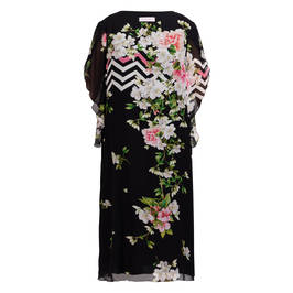 Piero Moretti Floral Print Georgette Dress Black - Plus Size Collection