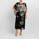 Piero Moretti Floral Print Georgette Dress Black