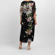 Piero Moretti Floral Print Georgette Dress Black