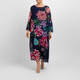 Piero Moretti Floral Georgette Dress Navy 