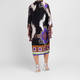 Piero Moretti Silk Print Dress Black