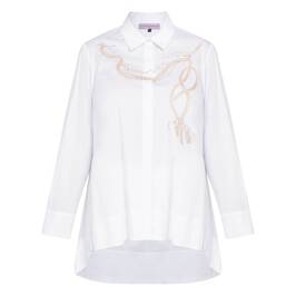 Piero Moretti Rope Embroidery Shirt White  - Plus Size Collection