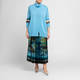 Piero Moretti Velvet Printed Skirt Blue and Green